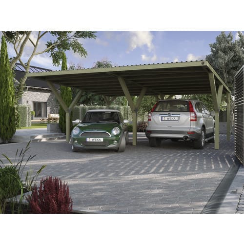 WEKA Carport »Y«, Außenmaß BxT: 588 x 362 cm, grün - braun