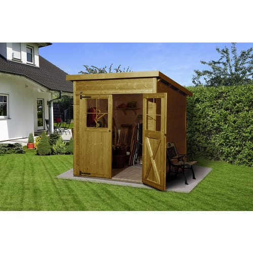 WEKA Gartenhaus »325 Gr.1«, Holz, BxHxT: 222 x 223 x 192 cm (Außenmaße inkl. Dachüberstand) - beige