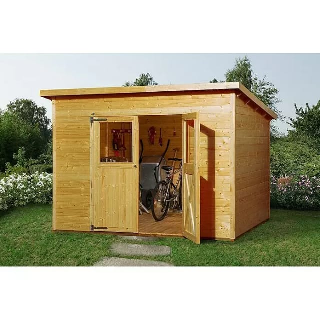 WEKA Gartenhaus »325 Gr.4«, Holz, BxHxT: 323 x 223 x 250 cm (Außenmaße inkl. Dachüberstand) - beige