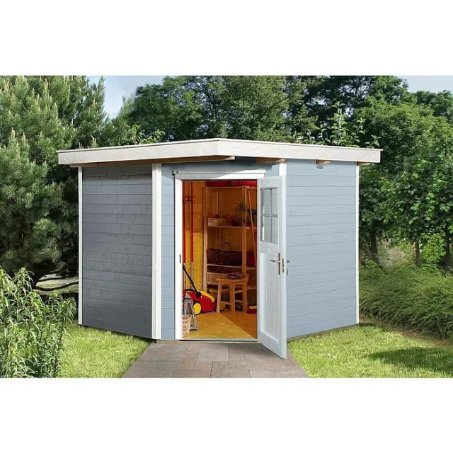 WEKA Gartenhaus »229 Gr.2«, Holz, BxHxT: 270 x 217 x 235 cm (Außenmaße inkl. Dachüberstand) - grau