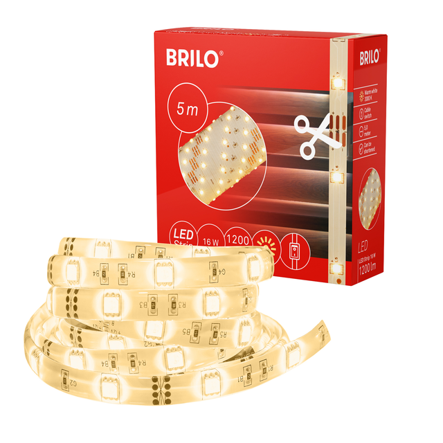 BRILONER LED-Streifen »Superline«, 500 cm, warmweiß, 1080 lm - weiss