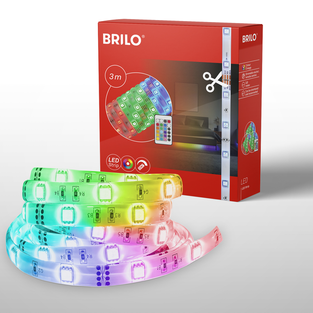 BRILONER LED-Streifen »Superline«, 300 cm, mehrfarbig, dimmbar - weiss
