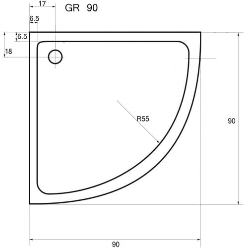 Sanotechnik Rundduschwanne, BxT: 90 x 90 cm, weiß - weiss