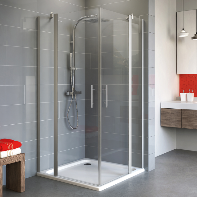 SCHULTE Eckeinstieg »AlexaStyle 2.0«, BxTxH: 100 x 100 x 192 cm - silberfarben