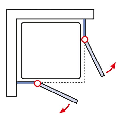 SCHULTE Eckeinstieg »Masterclass«, Drehtür, BxH: 80 x 200 cm - silberfarben