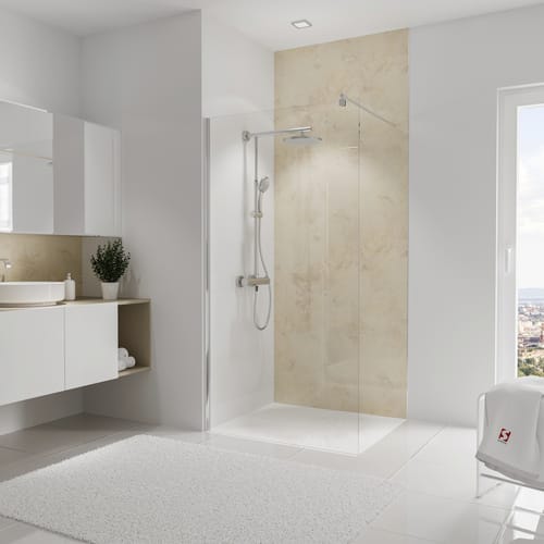 SCHULTE Duschrückwand »ExpressPlus DecoDesign«, BxH: 90 x 210 cm, Aluminium-Verbundplatte - beige