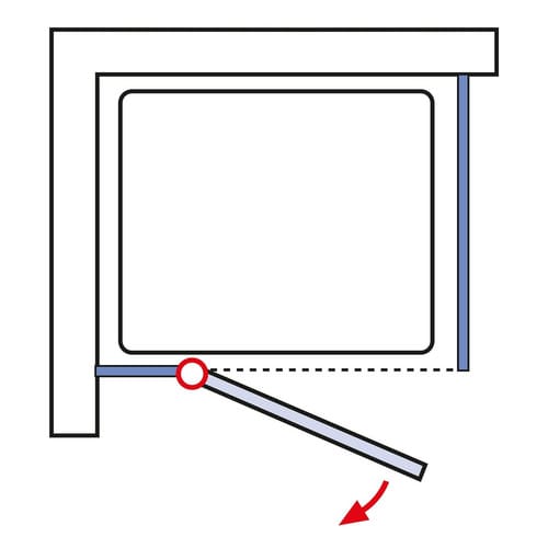 SCHULTE Eckdusche »MasterClass«, chromoptik, 90x90 cm, Tür links - silberfarben