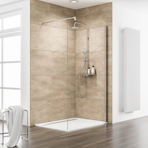 SCHULTE Duschwand »MasterClass«, BxH: 90 x 200 cm, ESG, Walk-In, Ecke - silberfarben