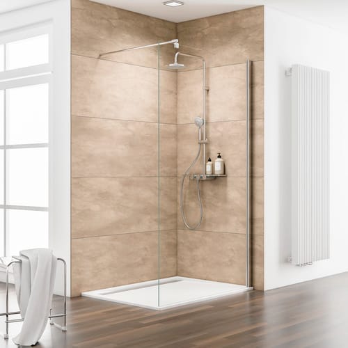 SCHULTE Duschwand »MasterClass«, BxH: 120 x 200 cm, ESG, Walk-In, Ecke - silberfarben