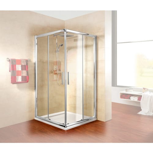 SCHULTE Eckeinstieg »Kristall Trend«, BxTxH: 80 x 80 x 185 cm - silberfarben