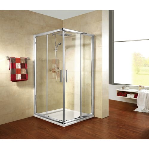 SCHULTE Eckeinstieg »Kristall Trend«, BxTxH: 90 x 80 x 185 cm - silberfarben