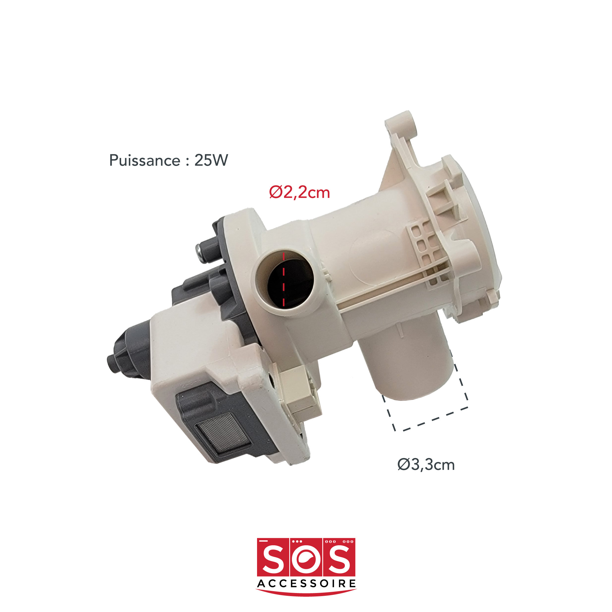 Ersatzteil - Ablaufpumpe Waschmaschine Beko - - Beko, Far, Ardem, Bluesky, Brandt, Altus, Selecline, Grundig, Funix, Listo, Essentiel B, Saba, Continental Edison, Thomson, Sangiorgio, Blomberg, Fagor