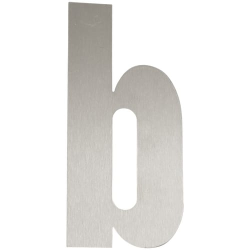 ALPERTEC Hausnummer, b, Silber, Edelstahl, 15,7 x 22,7 x 1,8 cm - silberfarben