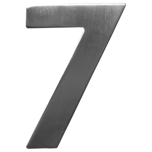 ALPERTEC Hausnummer, 7, Silber, Edelstahl, 11,7 x 17 x 1,8 cm - silberfarben