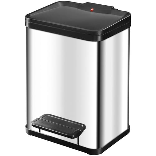 HAILO Abfalleimer »Öko duo Plus M«, edelstahlfarben, mit Softclose, 18 l - silberfarben