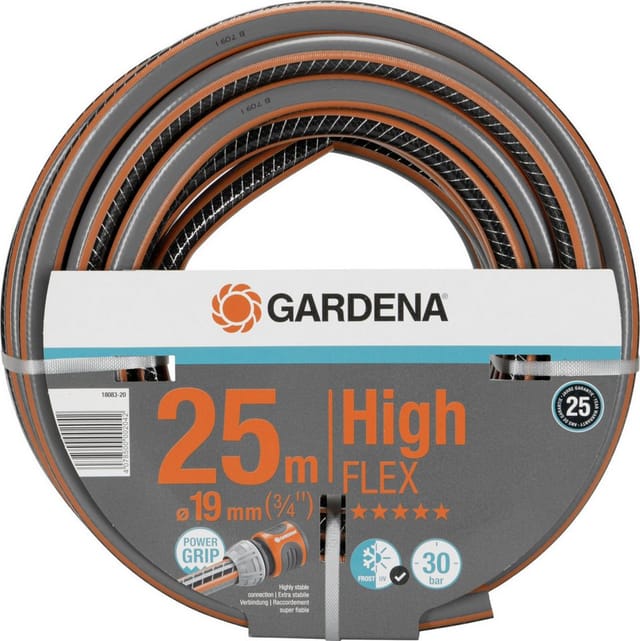 GARDENA Gartenschlauch, »Comfort High Flex«, 25 m, Ø 3/4 Zoll, orange/schwarz - bunt