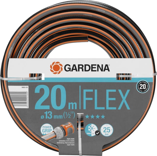 GARDENA Gartenschlauch, »Comfort Flex«, 20 m, druckfest, schwarz/orange - bunt