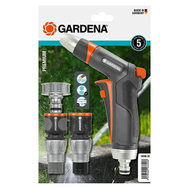 GARDENA Reinigungsset, »Premium«, 4-tlg., 1/2" Gewinde, rot/schwarz/silberfarben - bunt