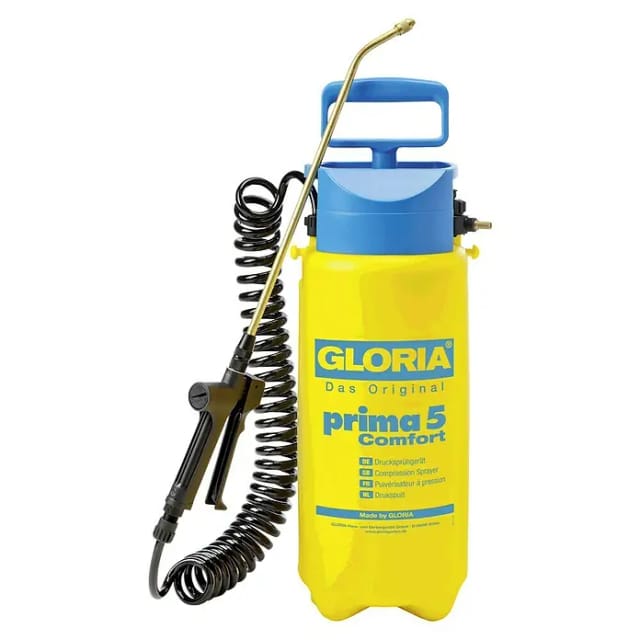 GLORIA Drucksprühgerät Füllinhalt 5 Liter, max. Betriebsdruck 3 bar - gelb
