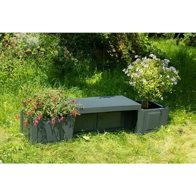KHW Gartenbank »Berlin«, Kunststoff, 2-Sitzer, BxHxT: 174 x 41 x 49 cm - grau