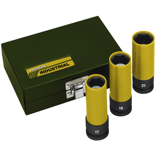 PROXXON Steckschlüsselsatz »Industrial«, Kunststoff/Spezialstahl, Schlüsselgröße: 17-19-21 mm - gruen