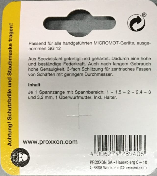 PROXXON Spannzangen, Stahl