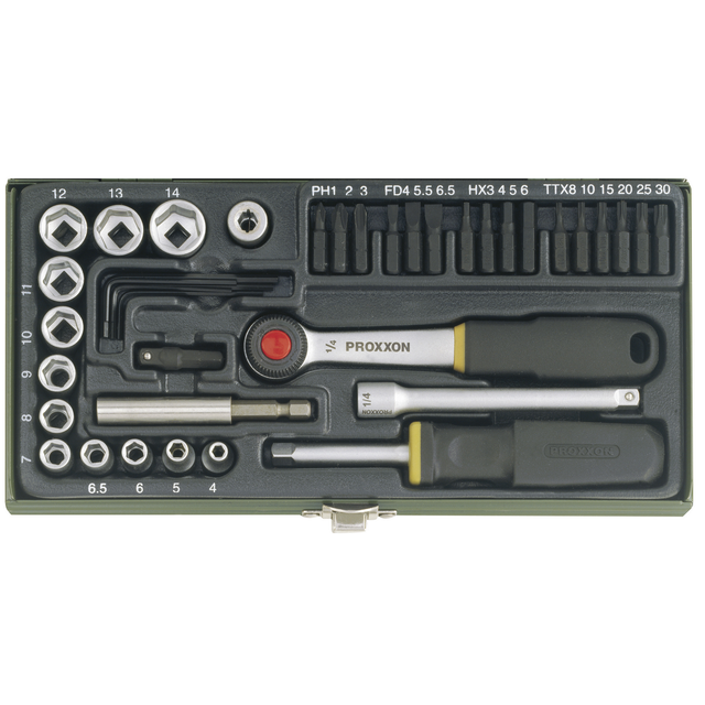 PROXXON Schraubersatz, Industrial, 39-teilig, PH | Torx - gruen