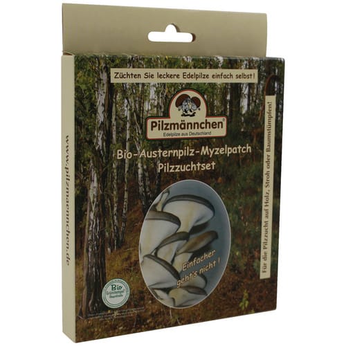 PILZMÄNNCHEN Bio Myzelpatch Pilzzuchtset Austernpilz, für den Garten