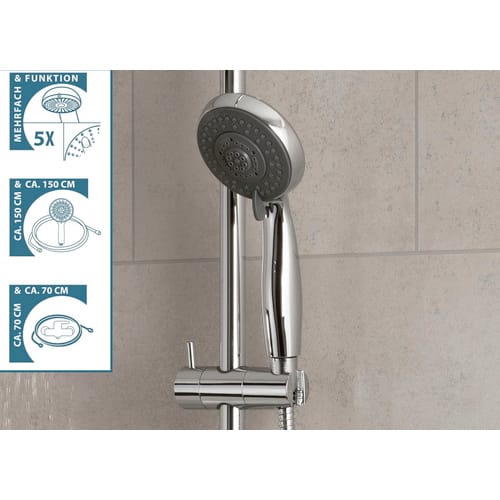 SCHÜTTE Überkopfbrause »Aquastar«, anthrazit, Höhe: 1120 mm - grau