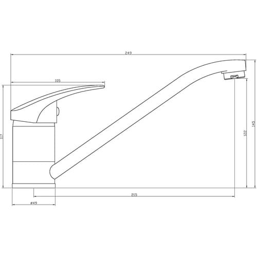 Eisl Spültischarmatur »Granit«, Messing, matt und glänzend, ½" - schwarz