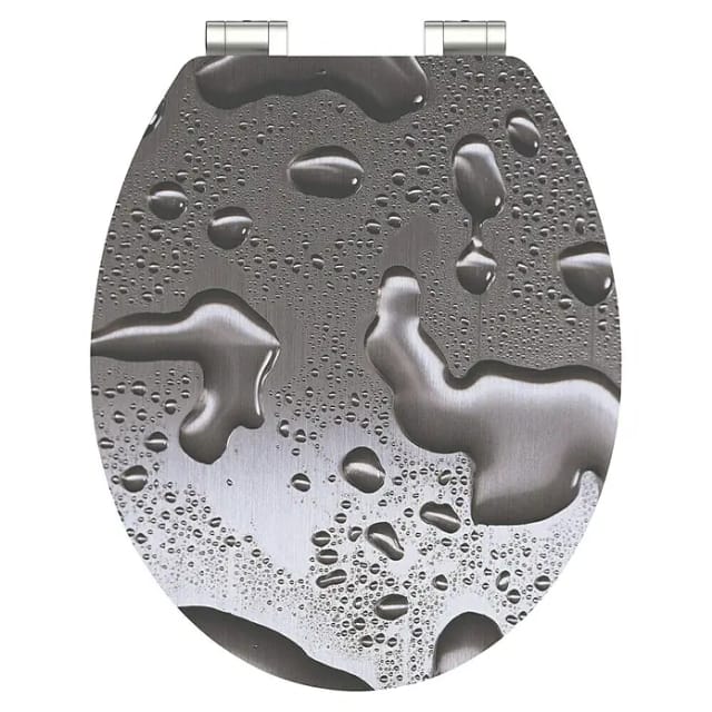 SCHÜTTE WC-Sitz »Grey Steel«, MDF, oval, mit Softclose-Funktion - grau