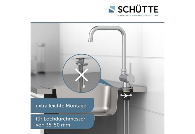 SCHÜTTE Spültischarmatur »Window«, Messing, glänzend, ½" - silberfarben