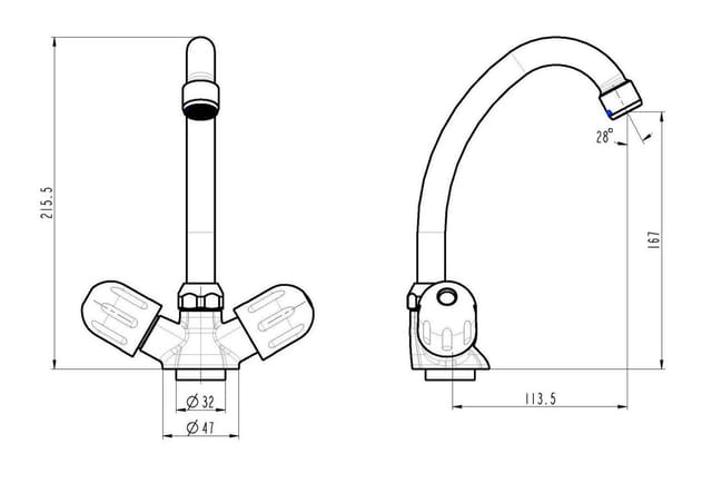 SCHÜTTE Spültischarmatur »Peruzzi«, Messing, glänzend, ½" - silberfarben