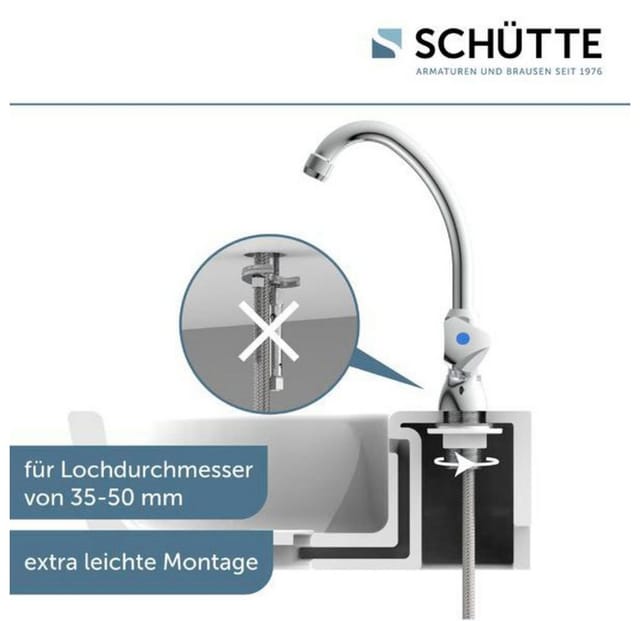 SCHÜTTE Schwenkventil »CARNEO«, 1/2", Messing, chromfarben - silberfarben
