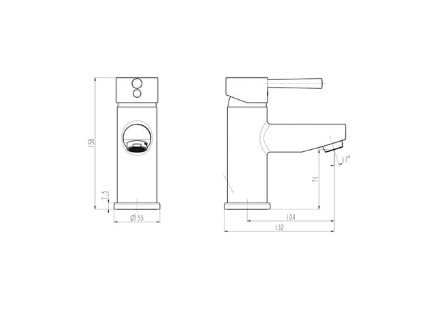 SCHÜTTE Waschtischarmatur »Unicorn«, Messing, glänzend, ½", inkl. Ablaufgarnitur - silberfarben