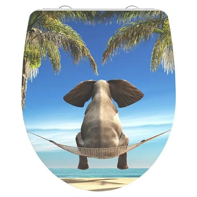 SCHÜTTE WC-Sitz »Happy Elephant«, Duroplast, oval, mit Softclose-Funktion - bunt