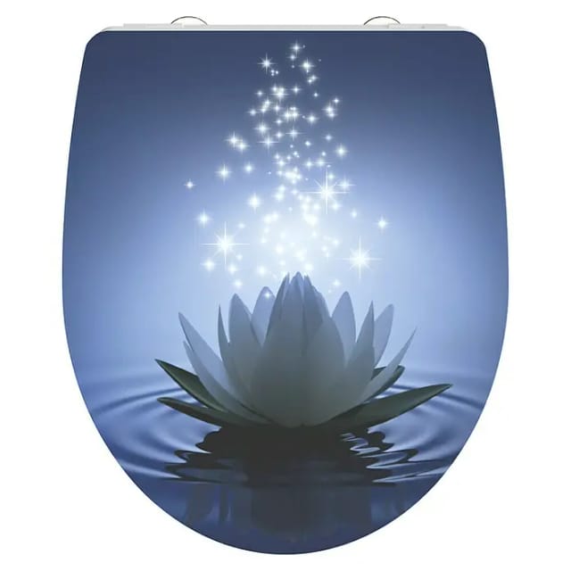 SCHÜTTE WC-Sitz »Water Lilly«, Duroplast, oval, mit Softclose-Funktion - blau