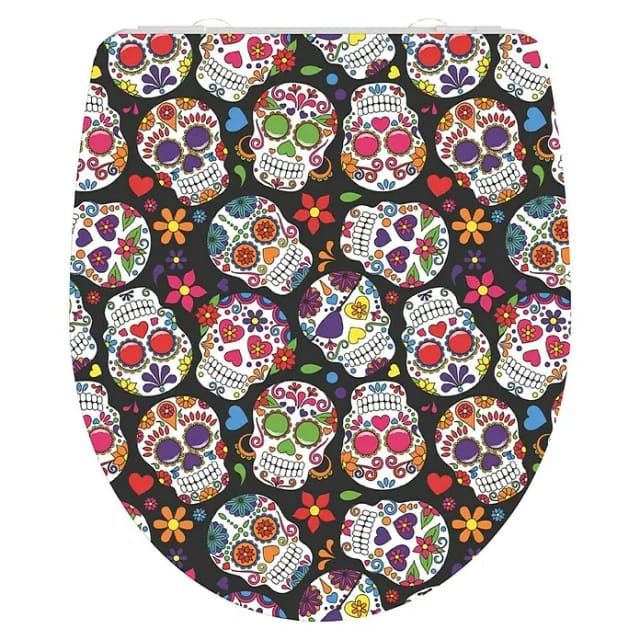 SCHÜTTE WC-Sitz »Crazy Skull«, Duroplast, oval, mit Softclose-Funktion - bunt