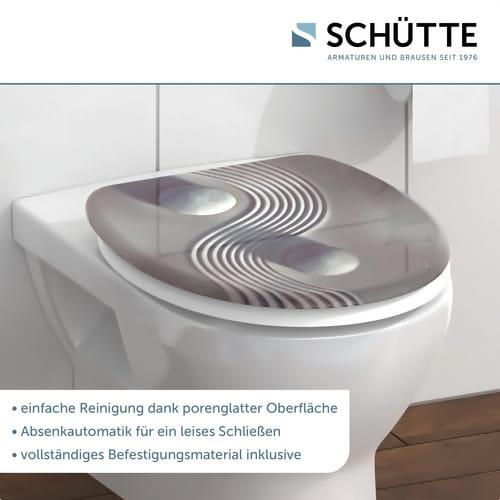 SCHÜTTE WC-Sitz »YIN & YANG«, Duroplast, oval, mit Softclose-Funktion - grau