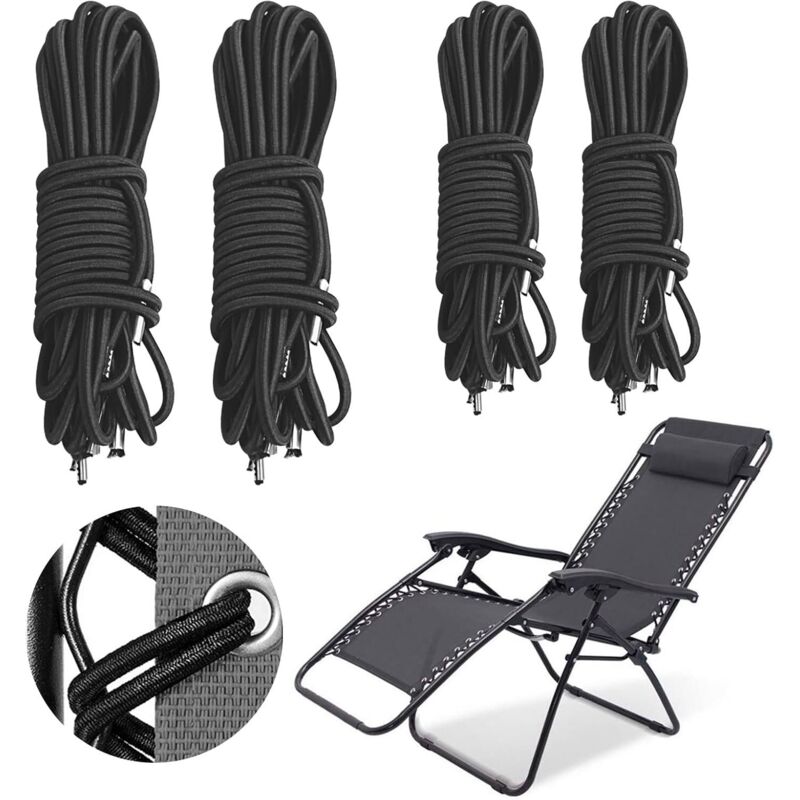 4 Stück Ersatz-gummibänder Für Klappbare Liegestühle, Universelle Zero-gravity-verstärkung Für Relaxsessel Aus Canvas (4 Stück)