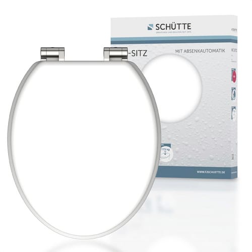 SCHÜTTE WC-Sitz »Spirit White«, MDF, oval, mit Softclose-Funktion - weiss