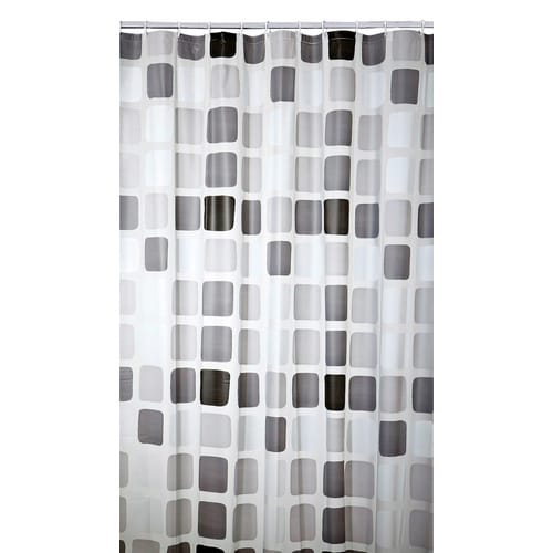 KLEINE WOLKE Duschvorhang »Sonny«, BxH: 180 x 200 cm, Quadrate, anthrazit - schwarz