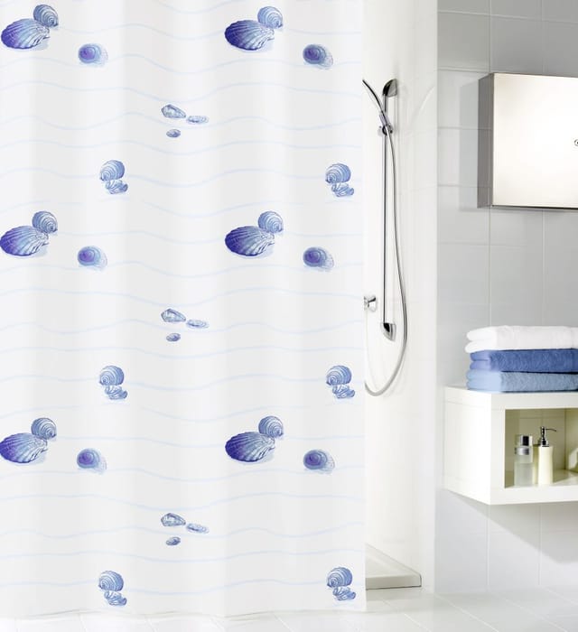 KLEINE WOLKE Duschvorhang »Miami«, BxH: 180 x 200 cm, Muscheln, blau