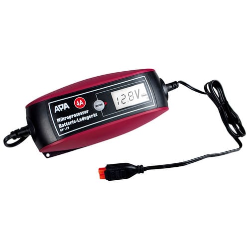 APA Batterieladegerät, 18 x 8 x 4,5 cm, 6/12 V, 4 A, Rot | Schwarz