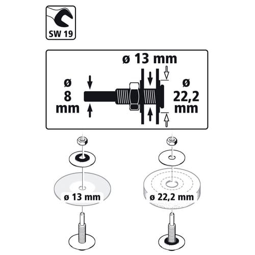 WOLFCRAFT Spanndorn, Ø 13 mm - silberfarben