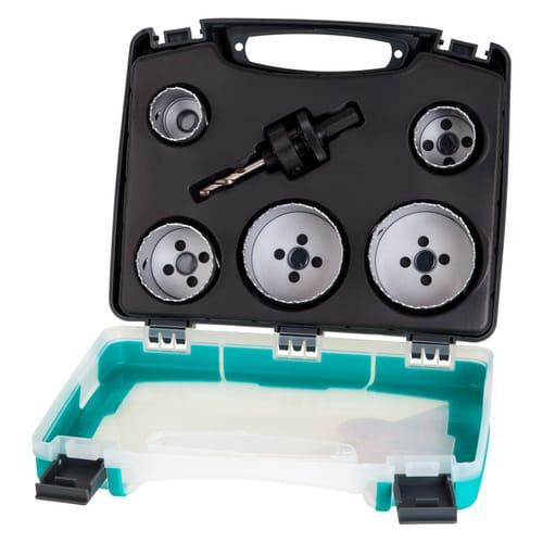 WOLFCRAFT Lochsägen-Set »3764000«, Ø: 35, 65, 51, 68, 40 mm, Metall - silberfarben