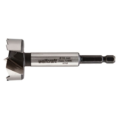 WOLFCRAFT Forstnerbohrer, 1/4"-Sechskant, Ø 35 mm - silberfarben