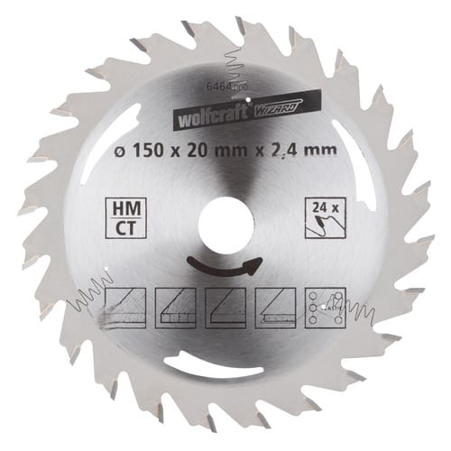 WOLFCRAFT Kreissägeblatt, Ø: 150 mm, 24 Zähne, Hartmetall - schwarz