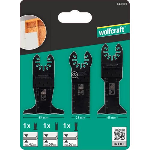 WOLFCRAFT Sägeblatt-Set »Standard«, Kohlenstoffstahl (HCS) - grau