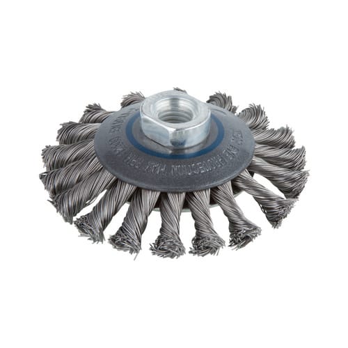 WOLFCRAFT Kegel-Drahtbürste, Ø 100 mm - silberfarben